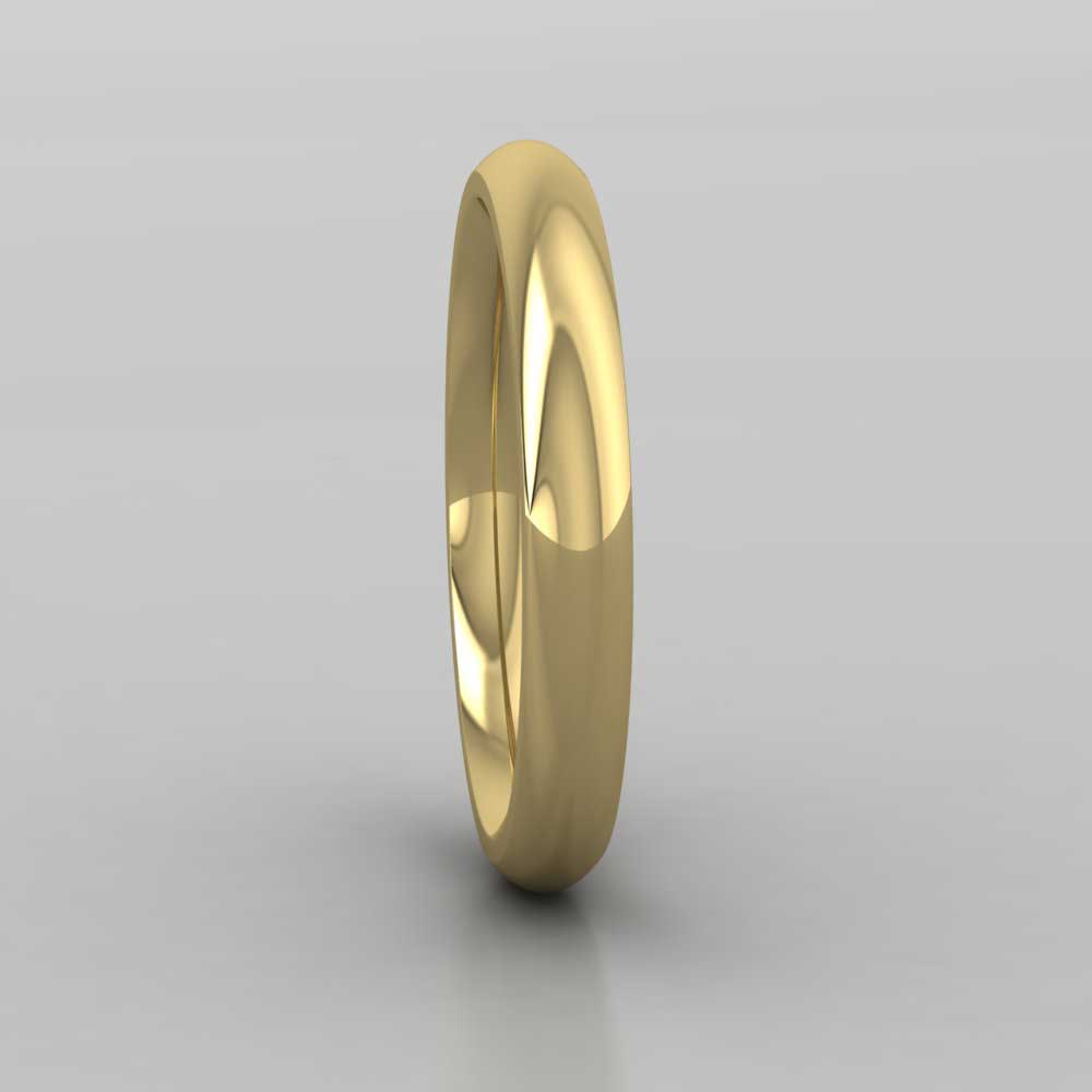 14ct Yellow Gold 3mm Court Shape (Comfort Fit) Super Heavy Weight Wedding Ring Right View