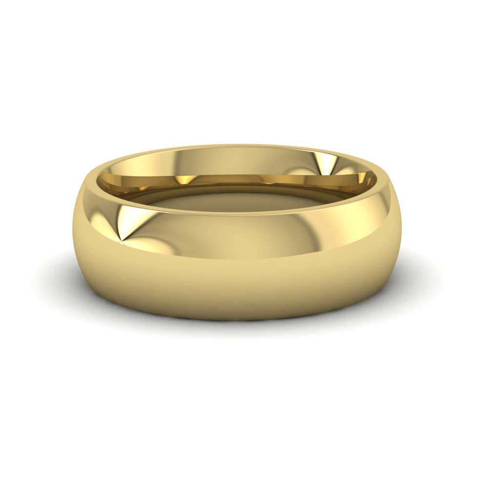 9ct Yellow Gold 7mm Court Shape (Comfort Fit) Super Heavy Weight Wedding Ring Down View
