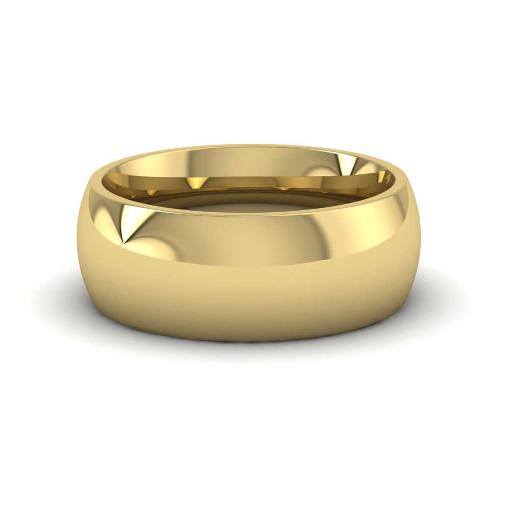 9ct Yellow Gold 8mm Court Shape (Comfort Fit) Super Heavy Weight Wedding Ring Down View