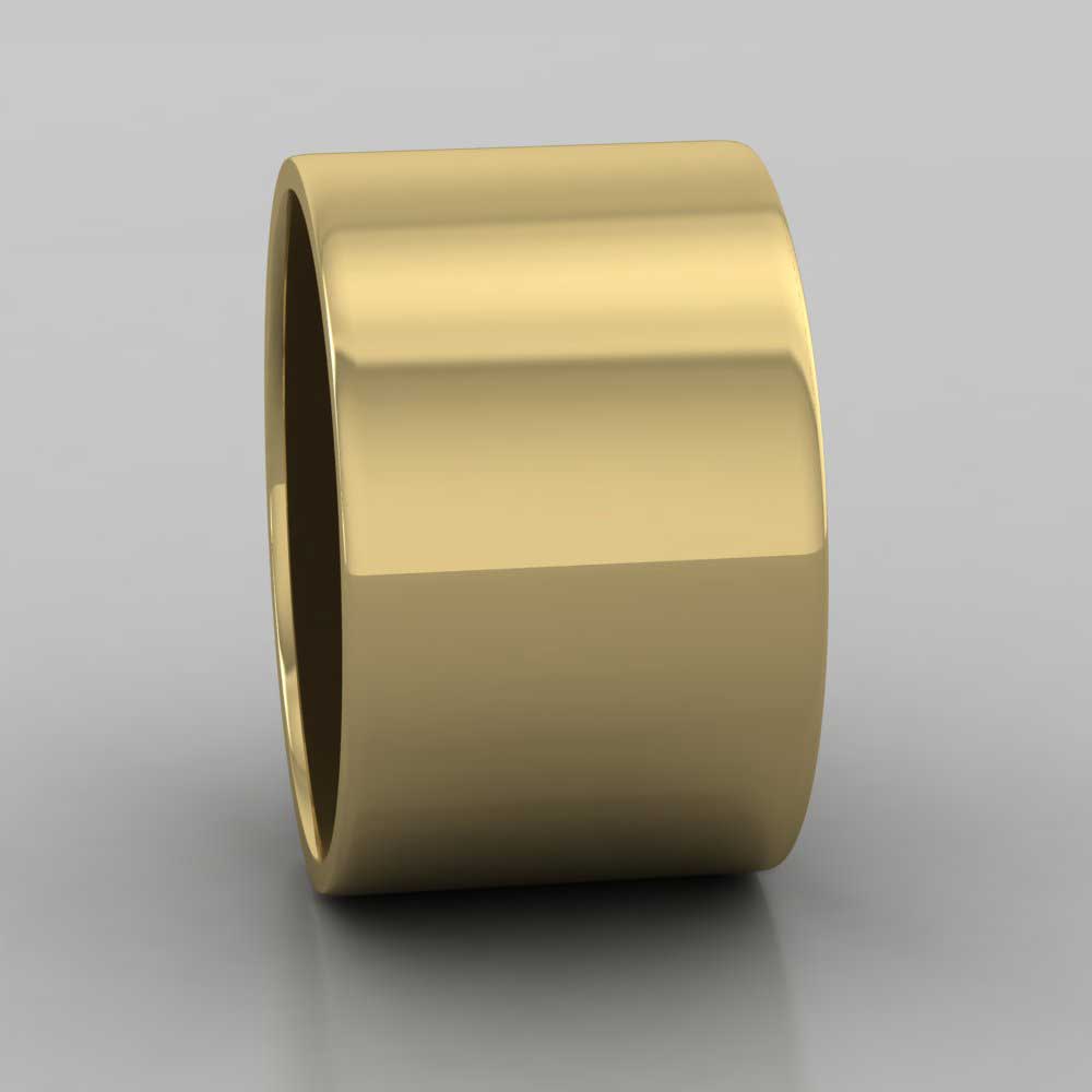 18ct Yellow Gold 12mm Flat Shape Classic Weight Wedding Ring Right View