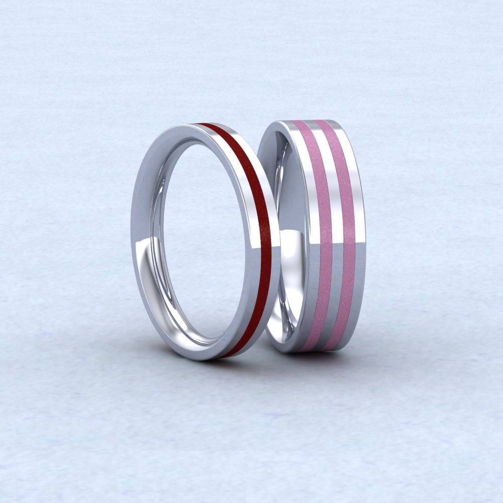 Enamel Finish Rings Silver Enamelled Wedding Rings – dotJewellery.com