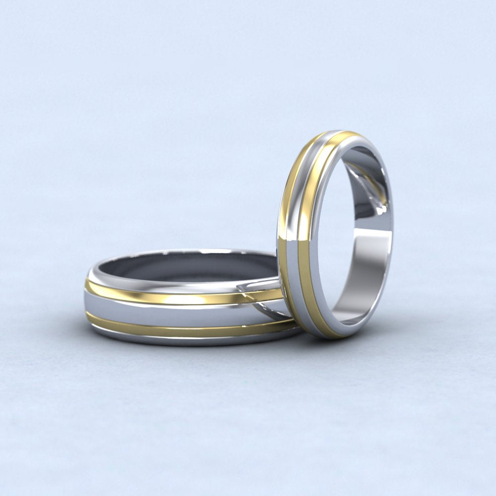 Mixed Metal Wedding Rings For Him In White Gold – dotJewellery.com