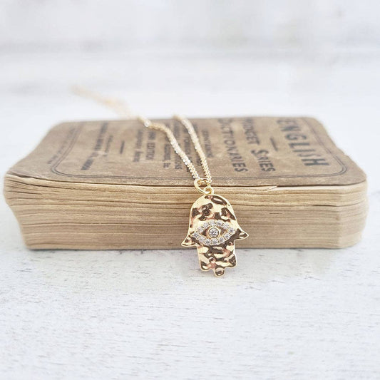 Gold Plated Hamsa Necklace