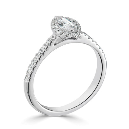 18ct White Gold Marquise halo Style Diamond Ring