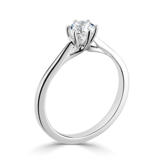 18ct White Gold Six Claw Solitaire Diamond Engagement Ring