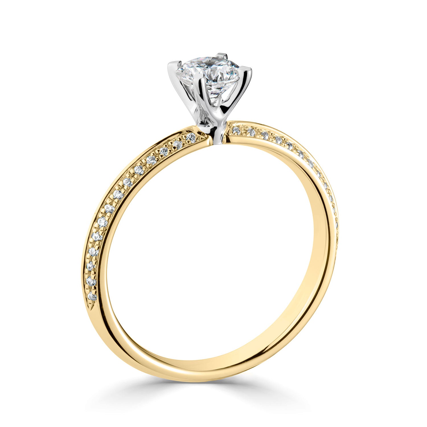 18ct Yellow Gold And Platinum Knife Edge Diamond Ring