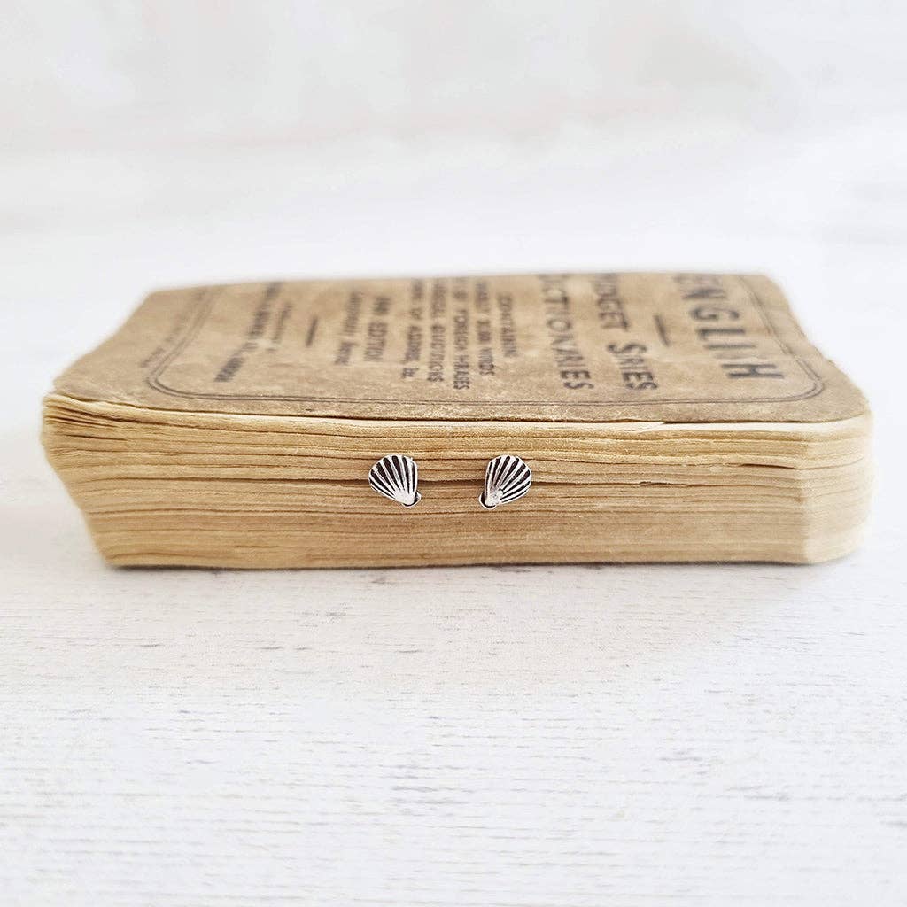 Sterling silver Shell stud earrings in a Bottle