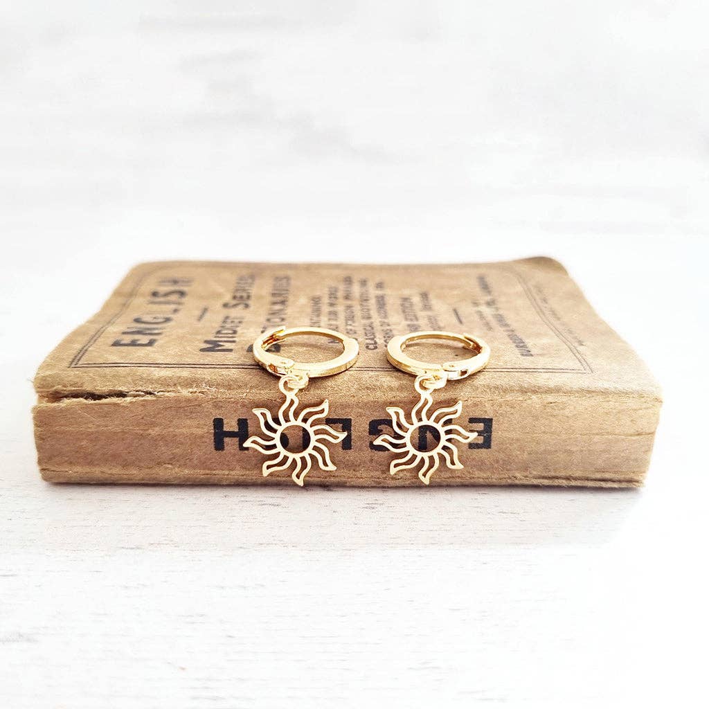 Sunburst Petite Gold Plated  Earrings in a Bottle