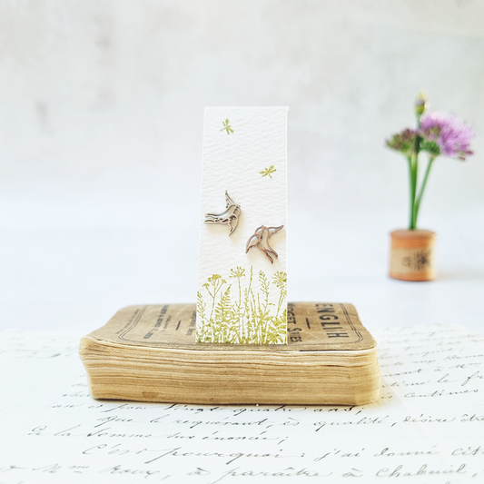 Delicate Blue Bird Stud Earrings in a Bottle