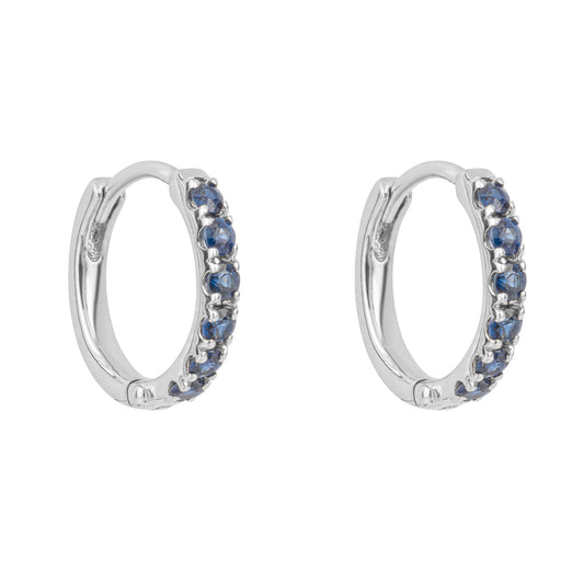 9ct White Gold Blue Sapphire Set Cuff Earrings