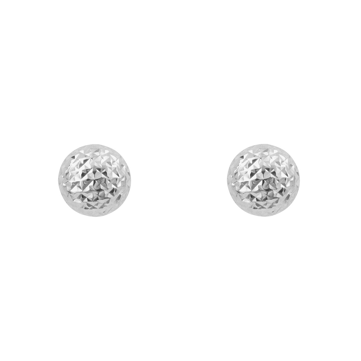 9ct White Gold Diamond Cut Earrings