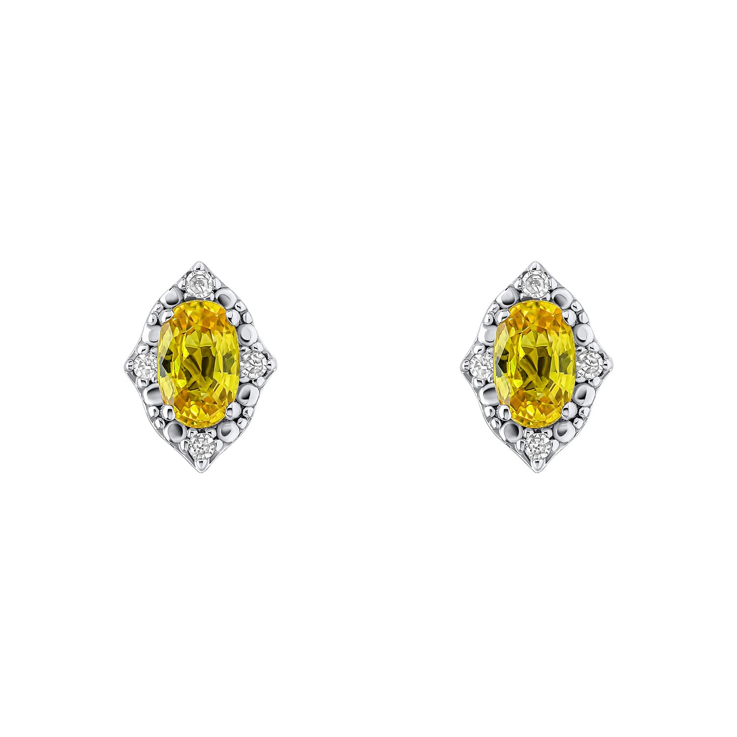 9ct White Gold Sapphire And Diamond Earrings 