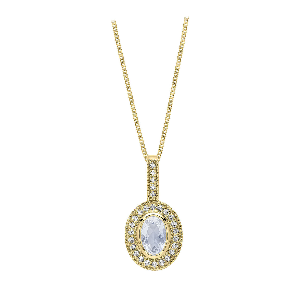 9ct Yellow Gold Oval Moonstone Pendant