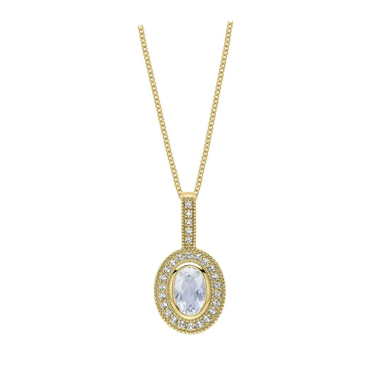 9ct Yellow Gold Oval Moonstone Pendant