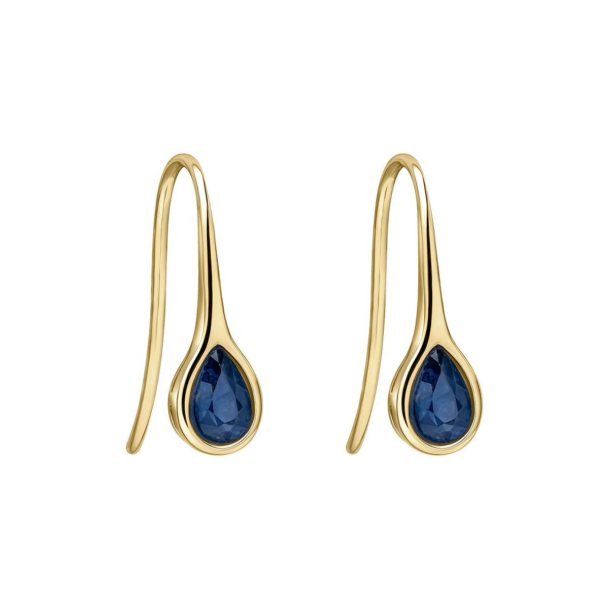9ct Yellow Gold Blue Sapphire Earrings