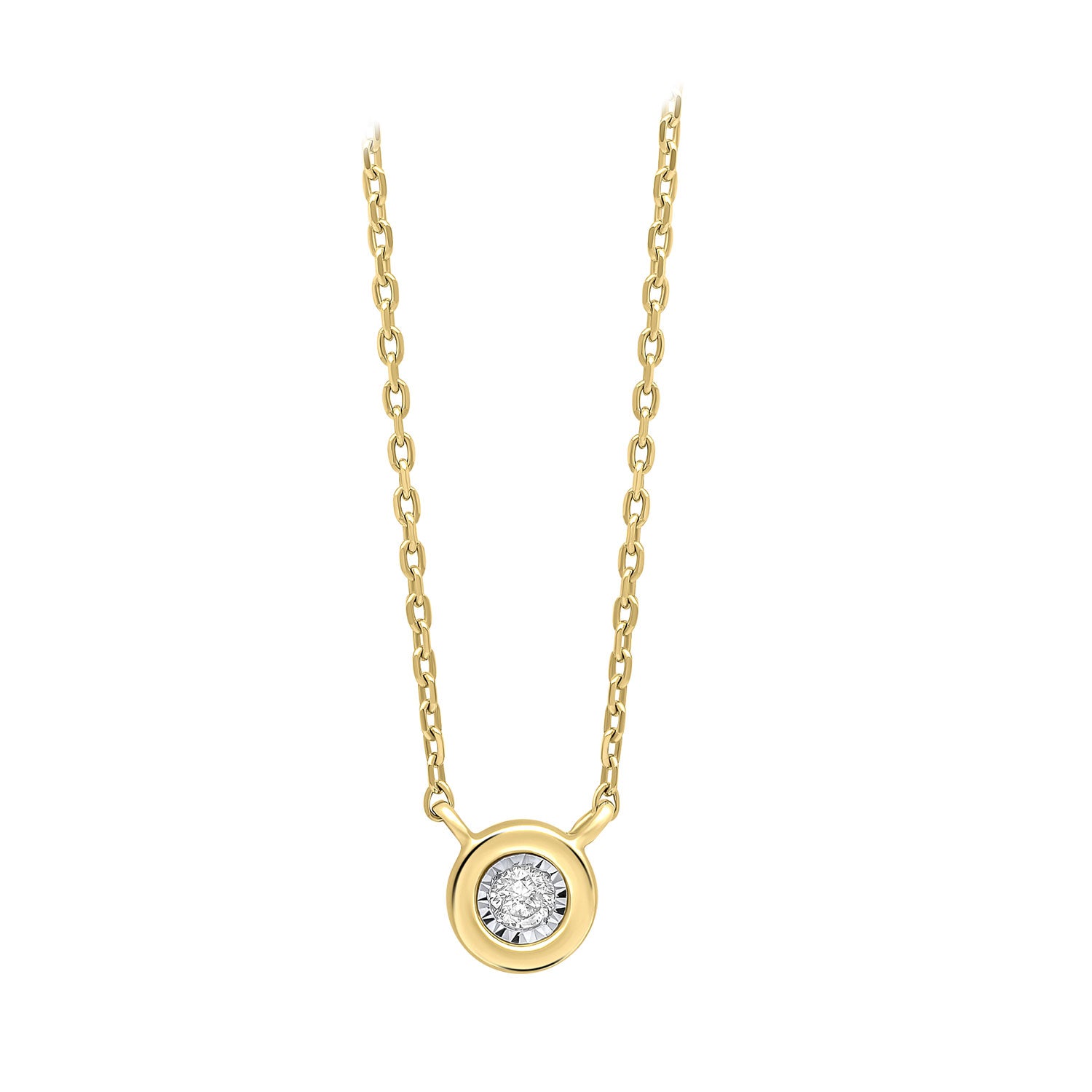 9ct Yellow Gold Pave Set Diamond Set Necklace