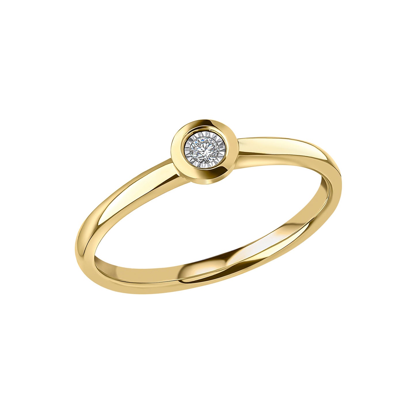 9ct Yellow Gold Pave Diamond Set Ring