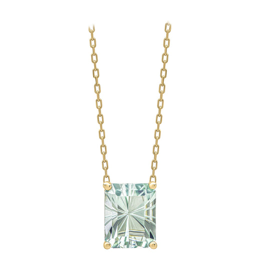 9ct Yellow Gold Green Amethyst Set Necklace