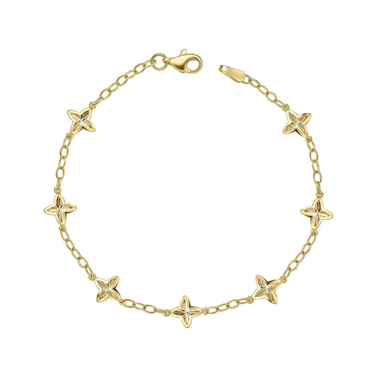 9ct Yellow Gold Cross Chain Bracelet