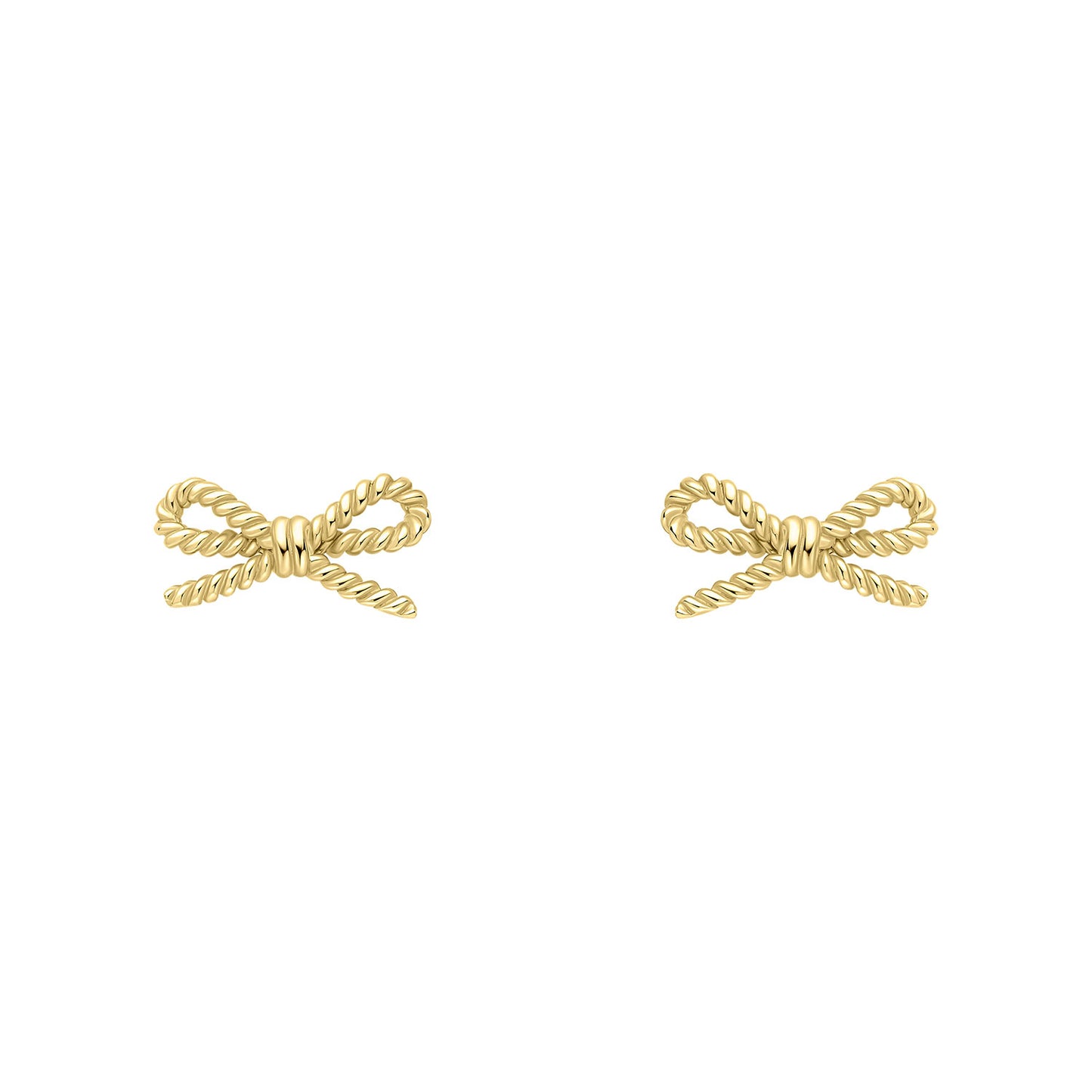9ct Yellow Gold Fixed Bow Design Earrings