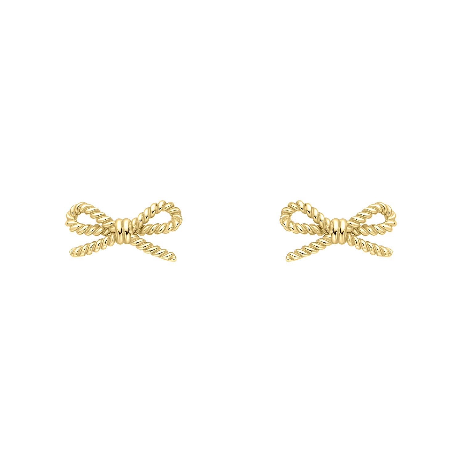 9ct Yellow Gold Fixed Bow Design Earrings
