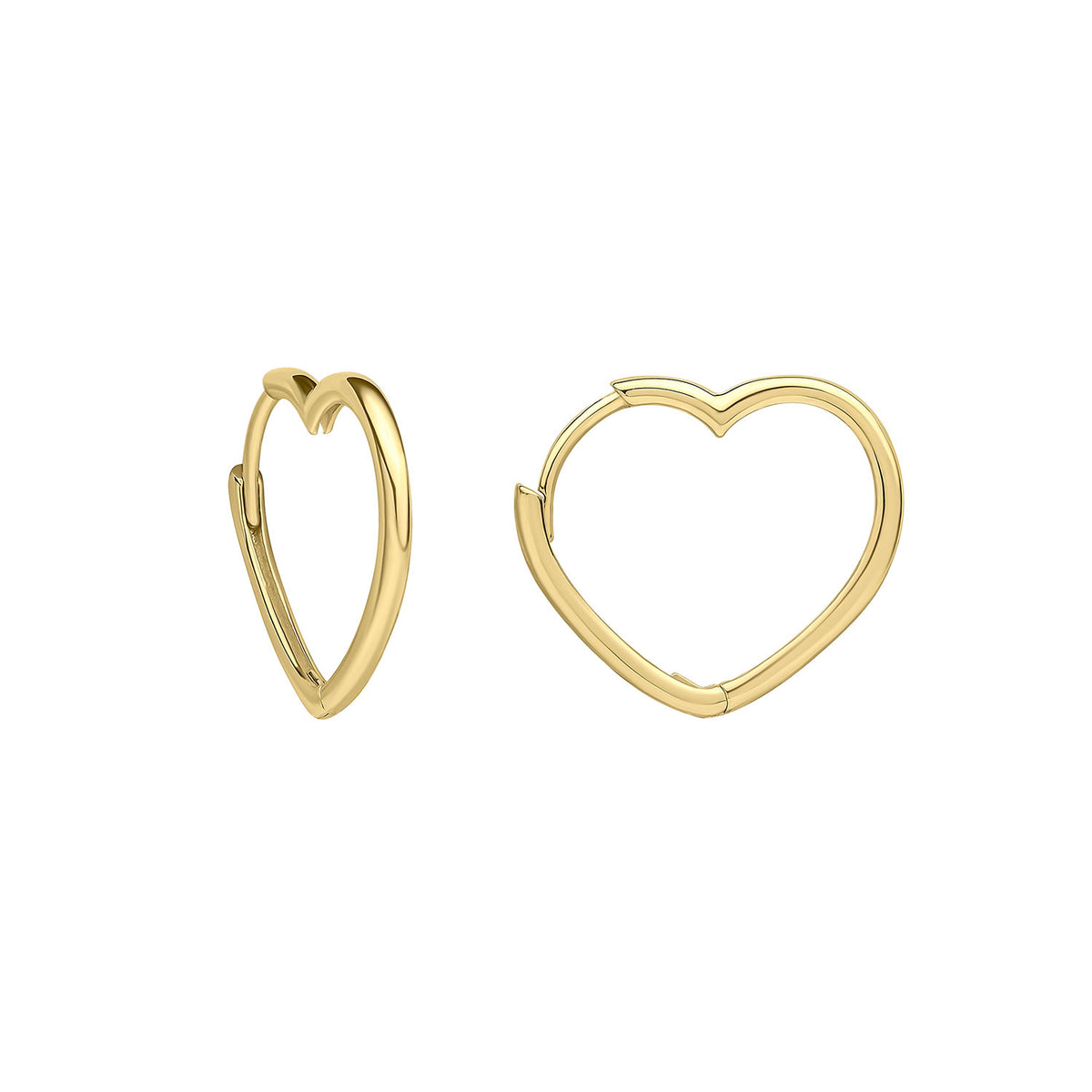 9ct Yellow Gold Heart Shaped Earrings