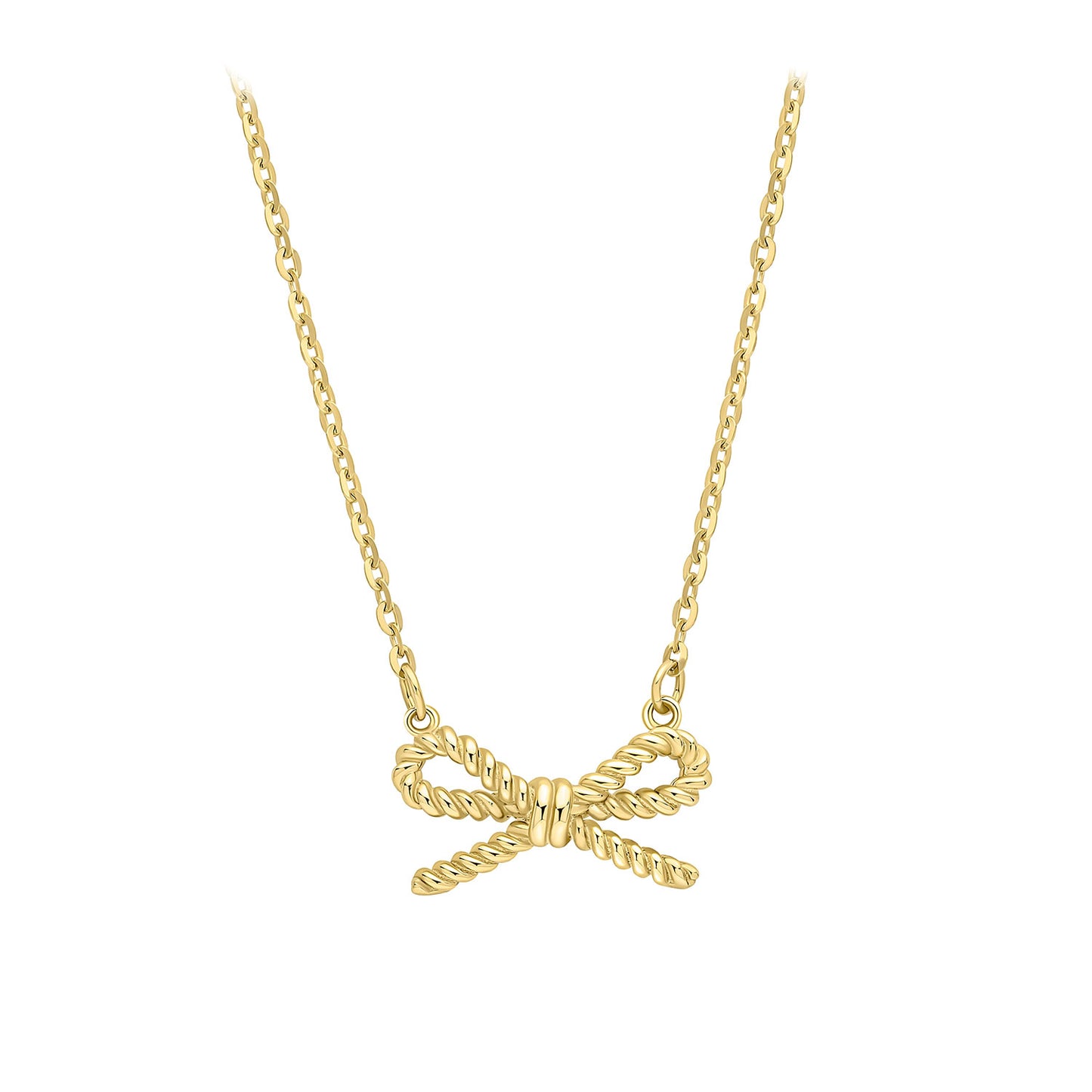 9ct Yellow Gold Fixed Bow Design Necklace