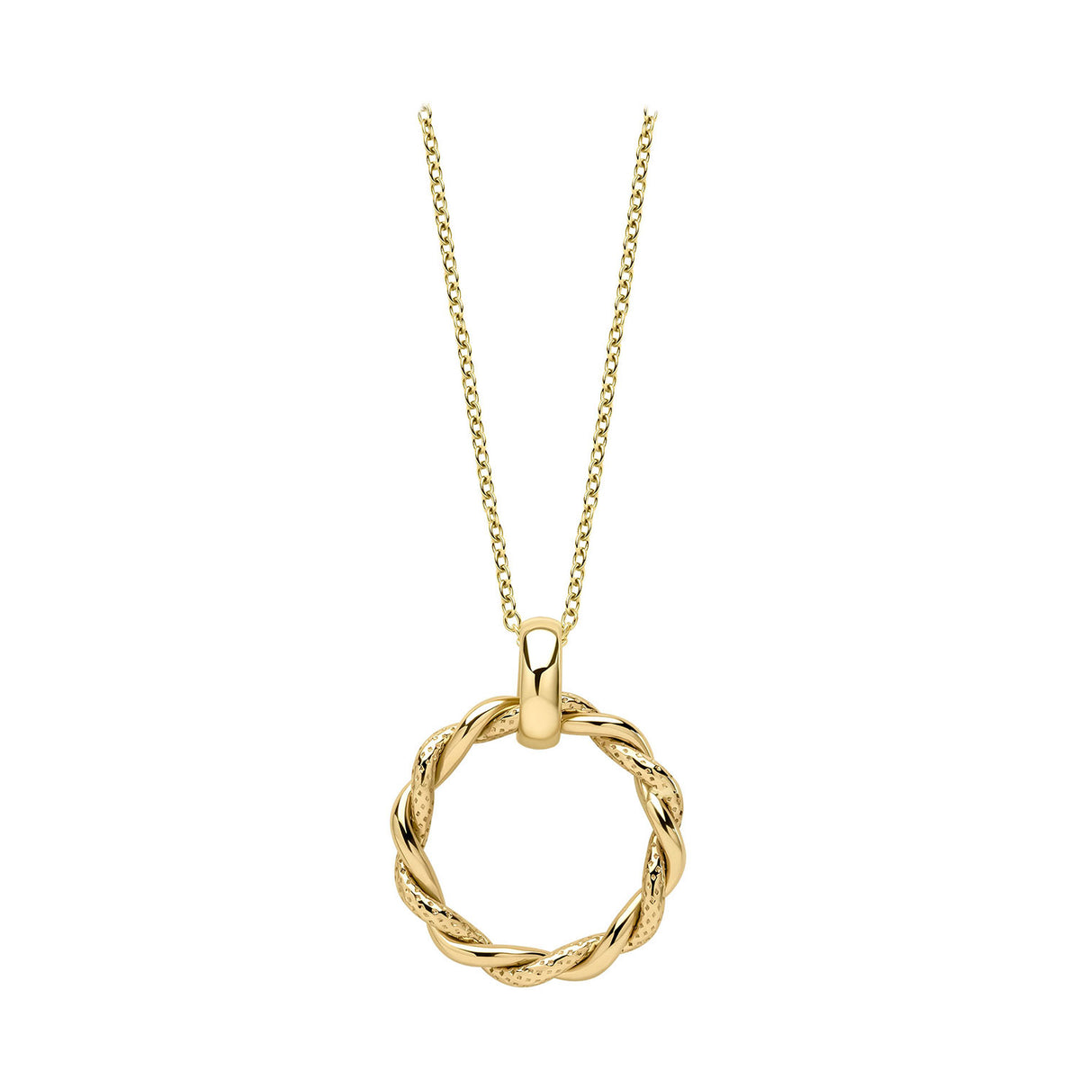 9ct Yellow Gold Circular Twisted Pendant