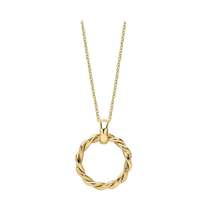 9ct Yellow Gold Circular Twisted Pendant