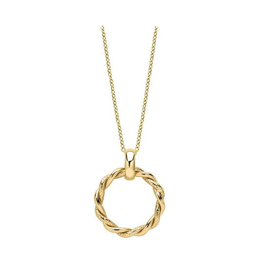 9ct Yellow Gold Circular Twisted Pendant