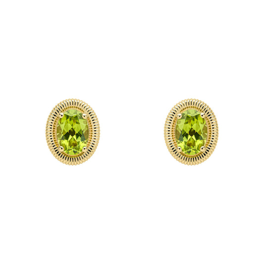 9ct Yellow Gold Peridot Earrings