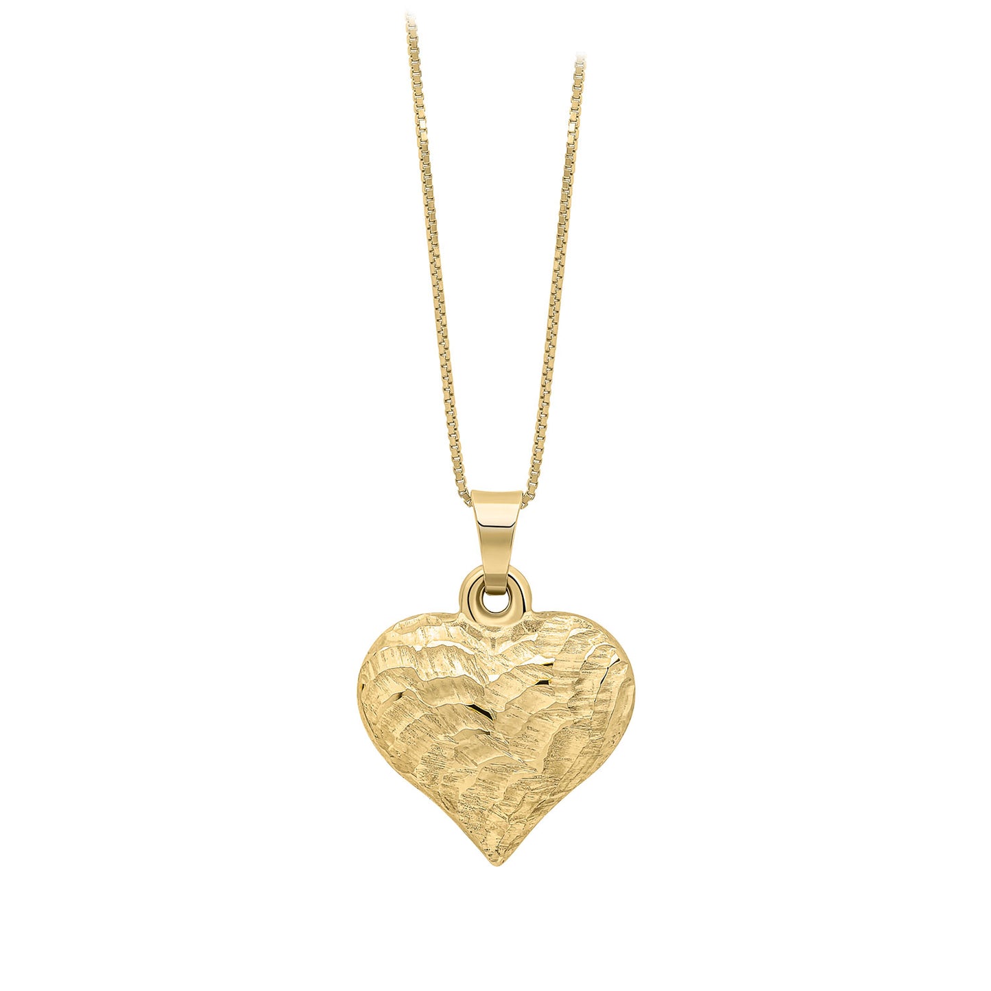 9ct yellow Gold Patterned heart Pendant