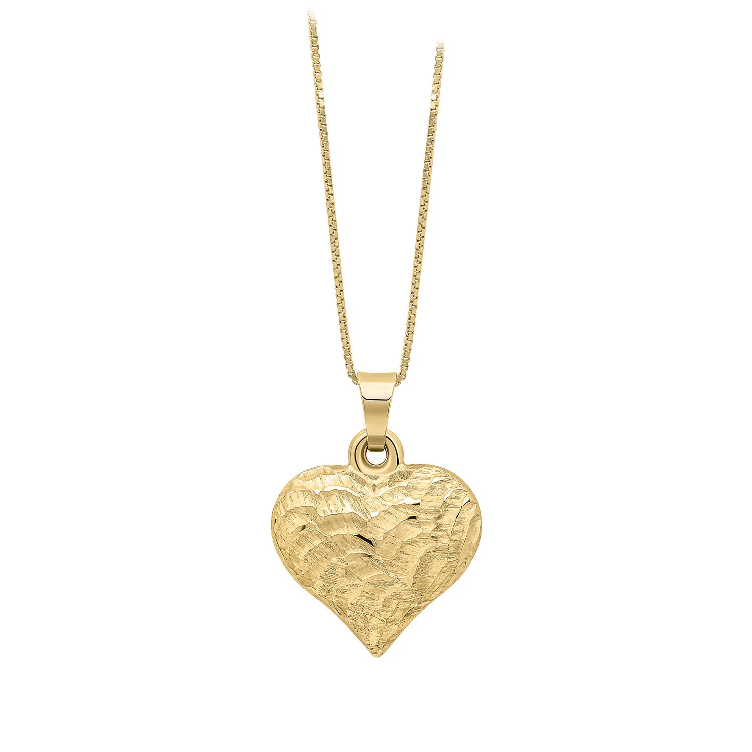 9ct yellow Gold Patterned heart Pendant