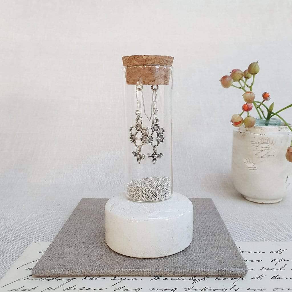 Honey Bee Earrings in a Bottle