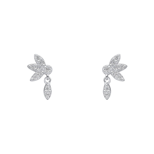 Sterling Silver Leaf Style Earrings