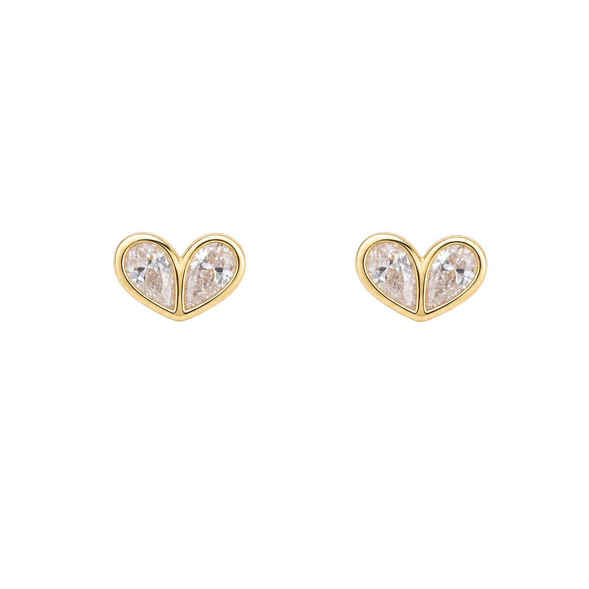 Sterling silver Gold Plated Heart Earrings