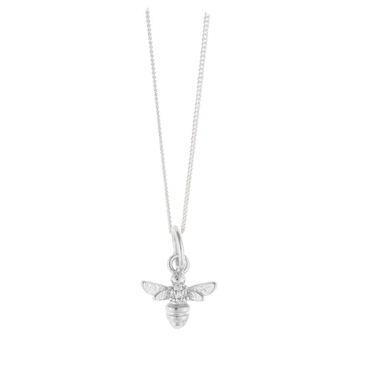 Sterling Silver Cubic Zirconia Set Bee Pendant