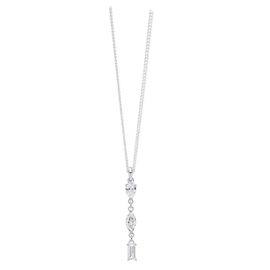 Sterling Silver Triple Cubic Zirconia Set Pendant