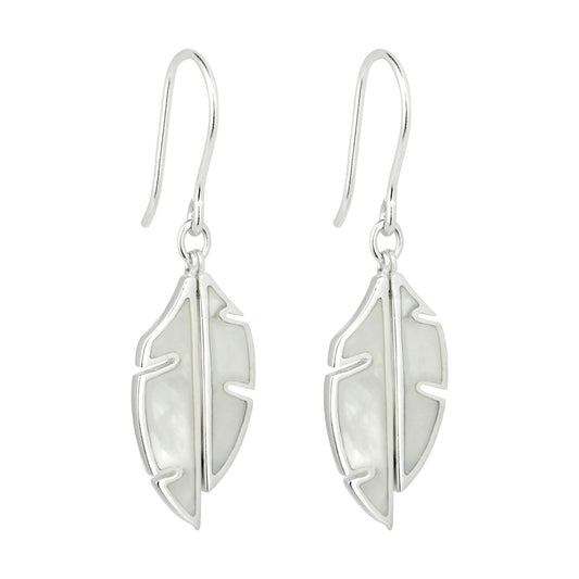 Sterling Silver Mother Of Pearl Hook Earrings