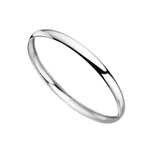 Sterling Silver Plain Curved Profile Bangle