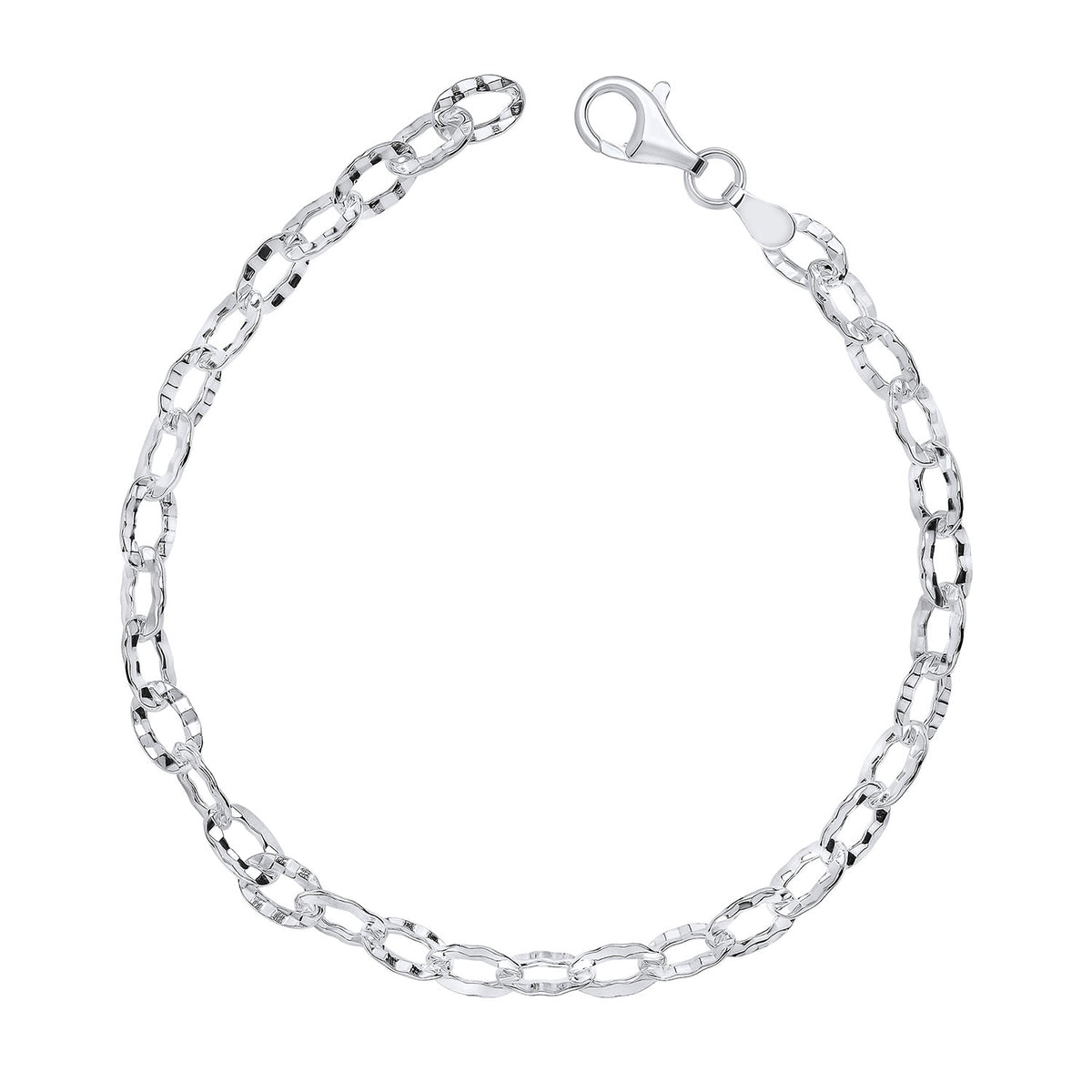 Sterling Silver Crinkle link Bracelet