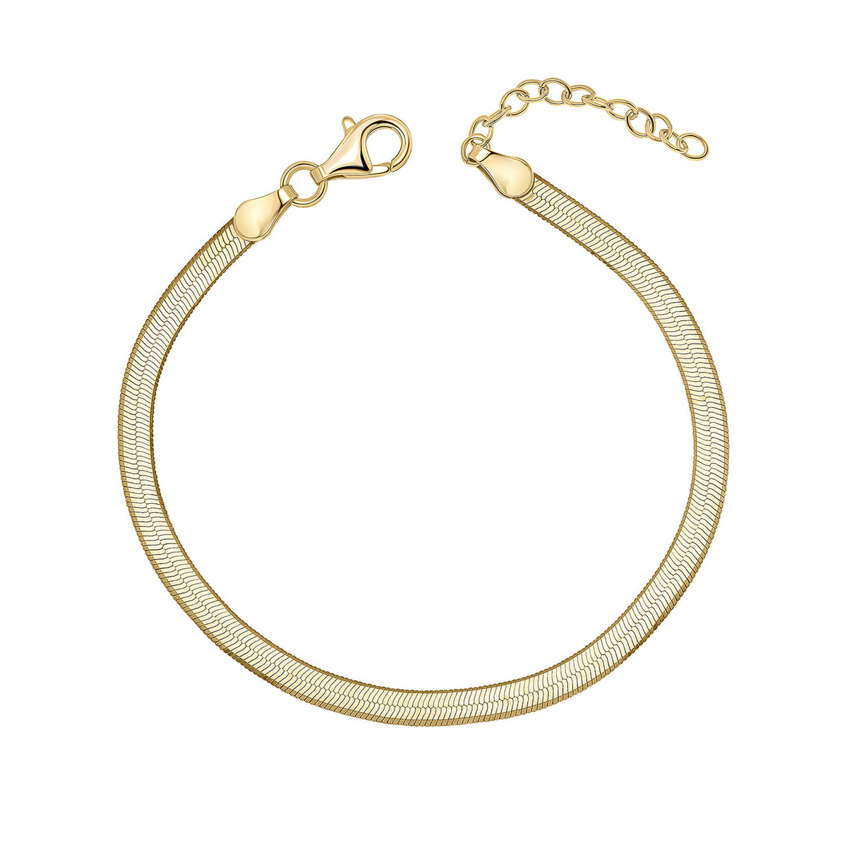 Sterling Silver Gold Plated Flat Bracelet