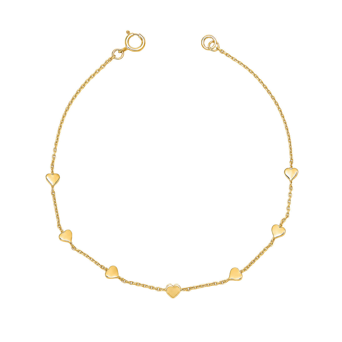 Sterling Silver Gold Plated Heart Bracelet