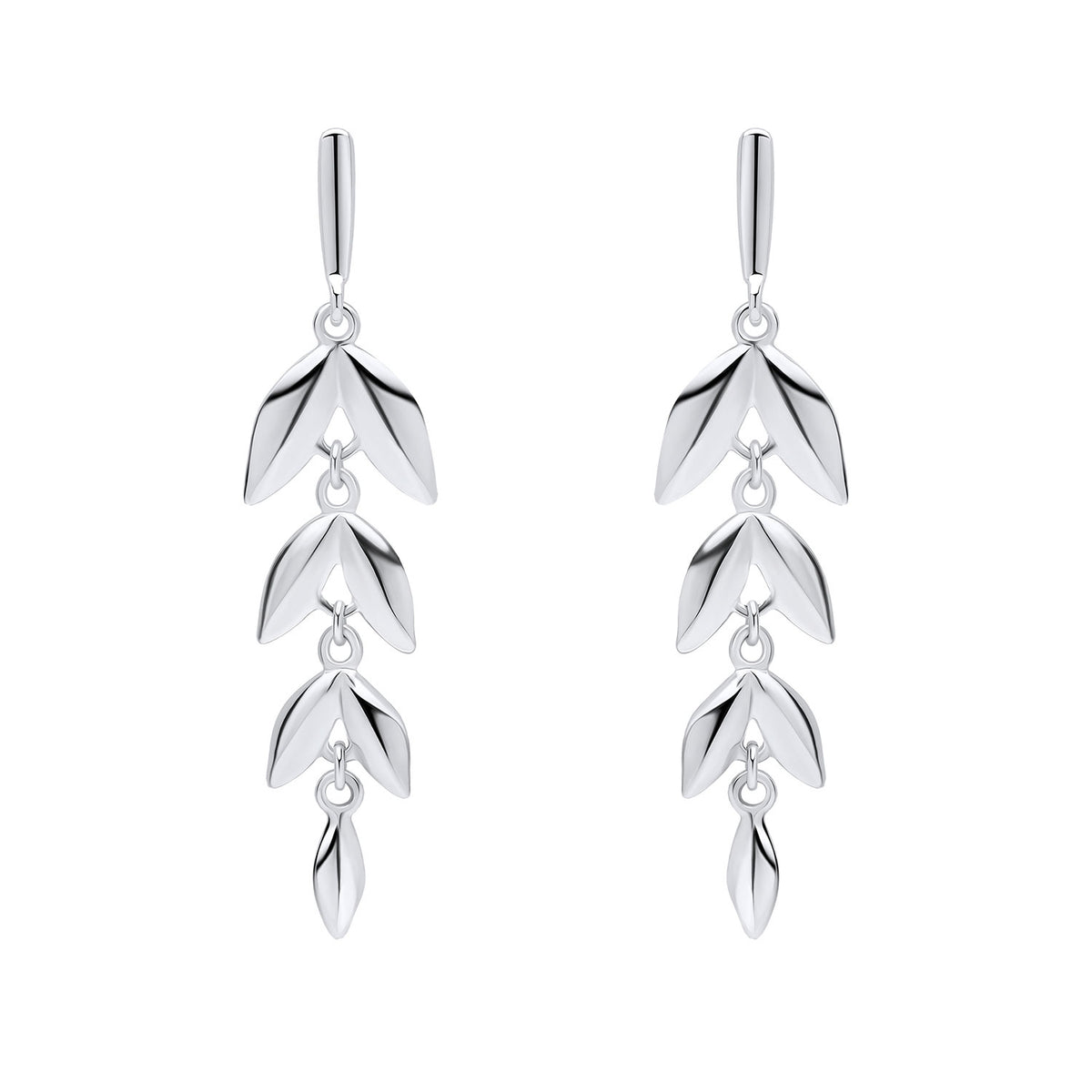 Sterling Silver Falling Leaf Earrings