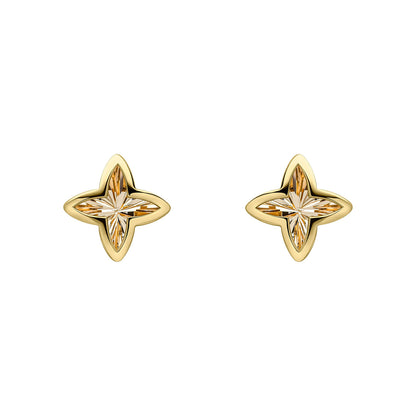 9ct Yellow Gold Cross Earrings