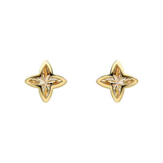 9ct Yellow Gold Cross Earrings