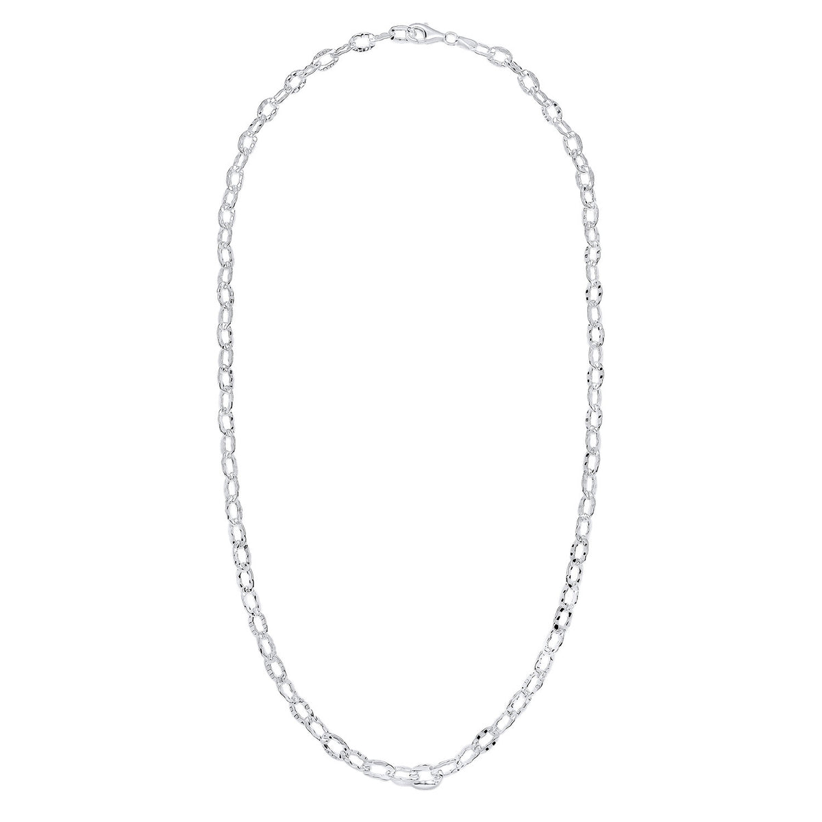 Sterling Silver Crinkle link Necklace