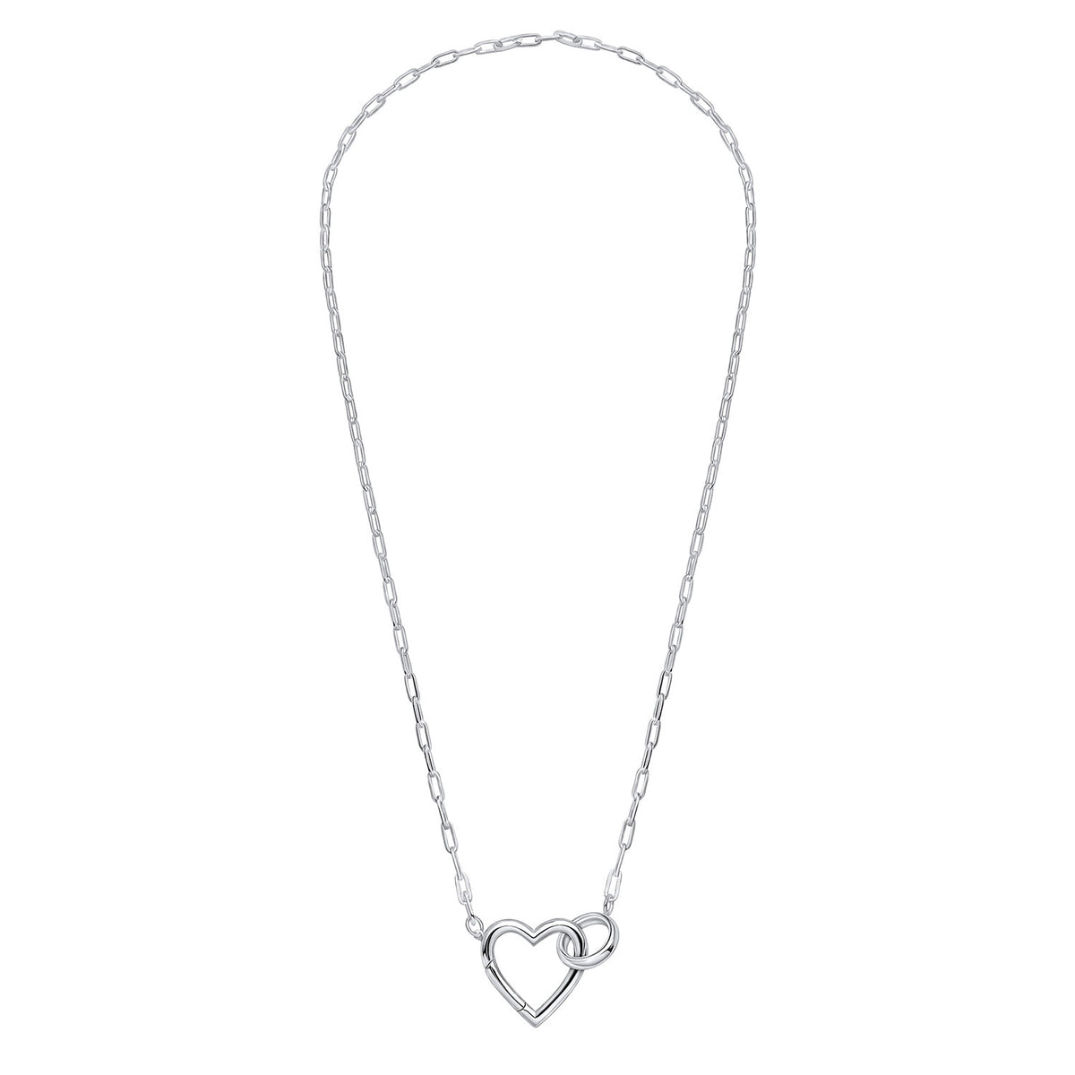 Sterling Silver heart Loop Necklace
