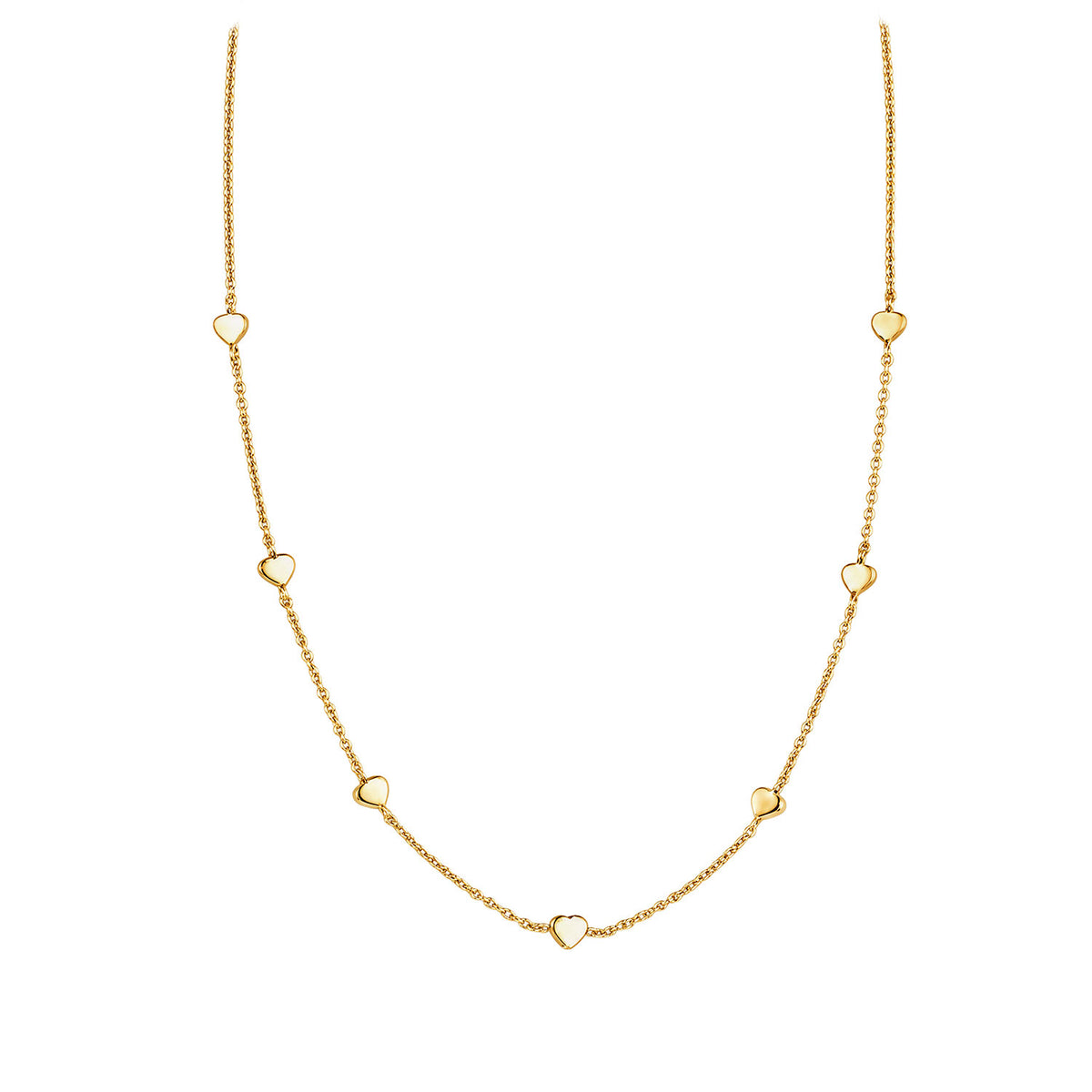 Sterling Silver Gold Plated Heart Necklace