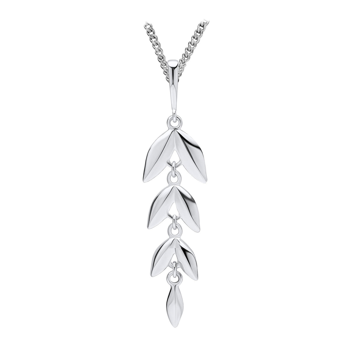 Sterling Silver Falling Leaf Pendant